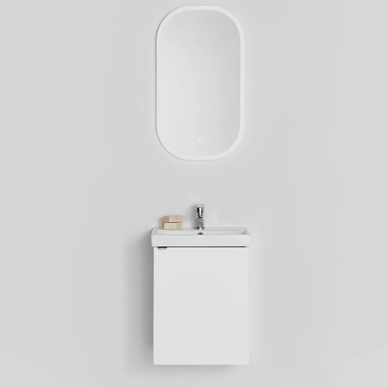 Badrumsmöbel set Hafa Neat Lucka med Tvättställ Vit 42cm