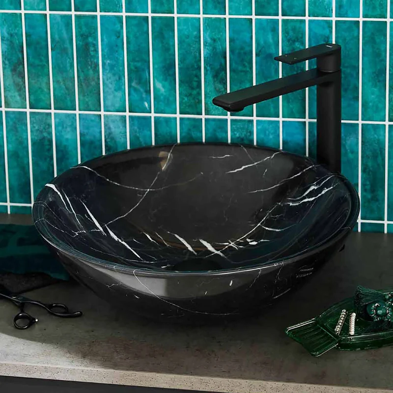 Fristående Tvättställ Noro Marble Svart
