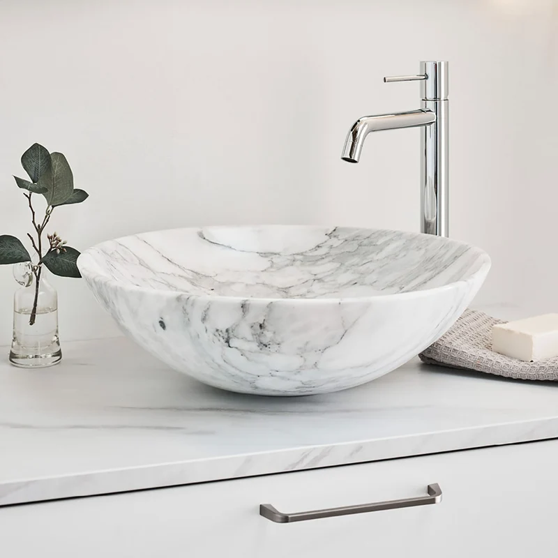 Fristående Tvättställ Noro Marble Vit