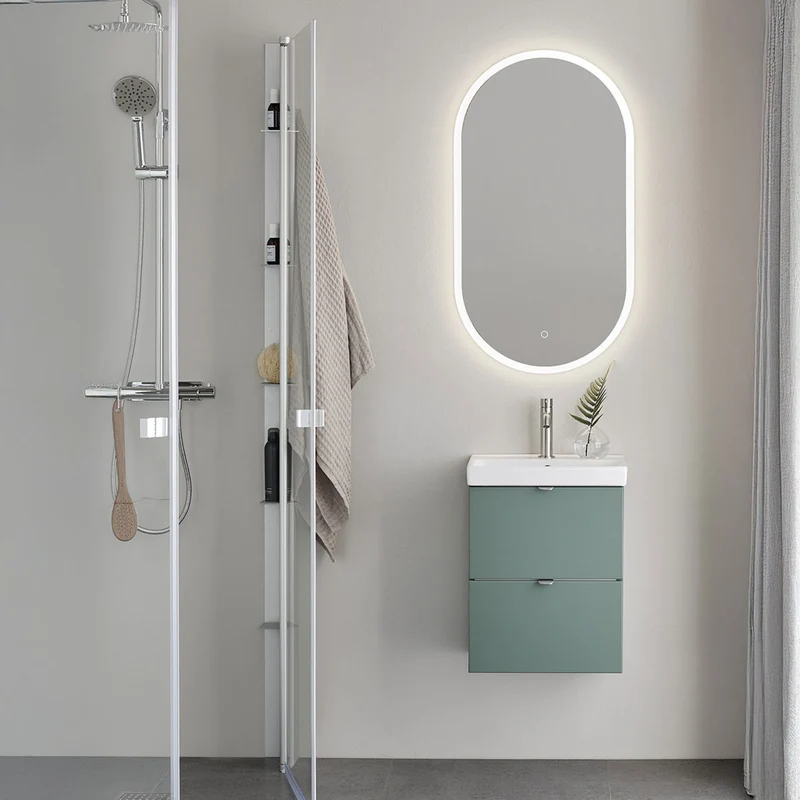 Badrumsmöbel set Hafa Neat Lådor med Tvättställ Grön 42cm