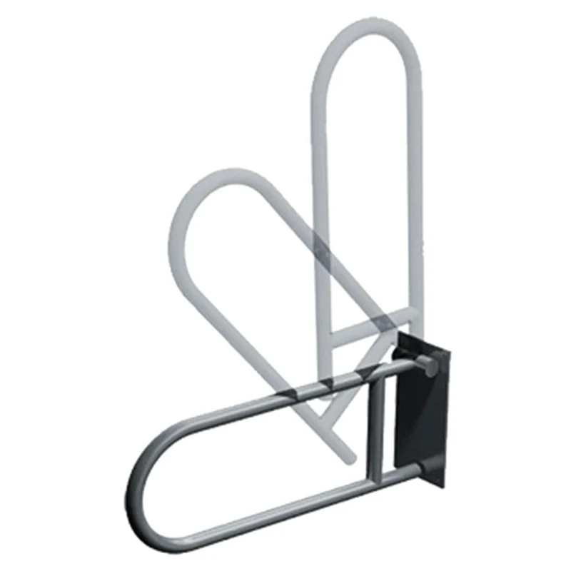 ASI 3414-25P Swing Up Grab Bar (1-1/4" O.D) - Peened - w/ Toilet Tissue Holder - Surface Mounted (Peened)