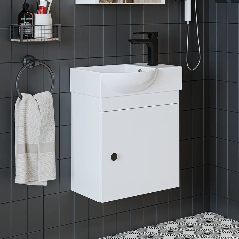 Roomart Waschbeckenunterschrank PUNTO, 46,5 cm, mit Keramikbecken, in 4 Farben