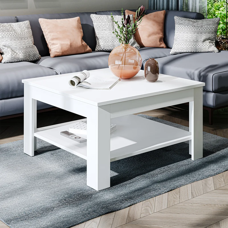 Roomart Couchtisch HELSINKI, 80 oder 110 cm, mit Ablageboden, in 4 Farben