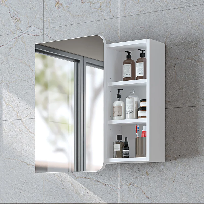 Roomart Bad Spiegelschrank LYCIA, 70 cm, mit Stauraum und offenen Fächern, in 4 Farben