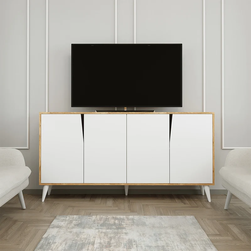 Roomart Sideboard OSPINA, 180 cm, mit 4 Fächern, in Weiß-Eiche