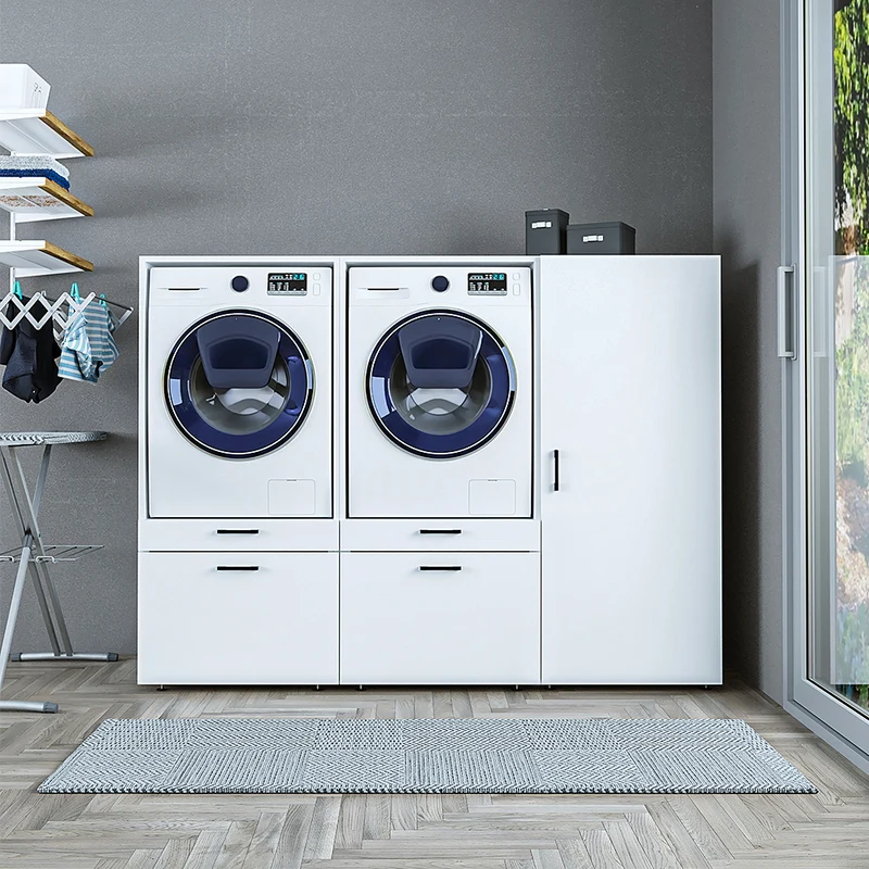 Roomart Waschmaschinenschrank SERIE 2, 194 cm, mit 2 Ausziehbrettern, in 2 Farben