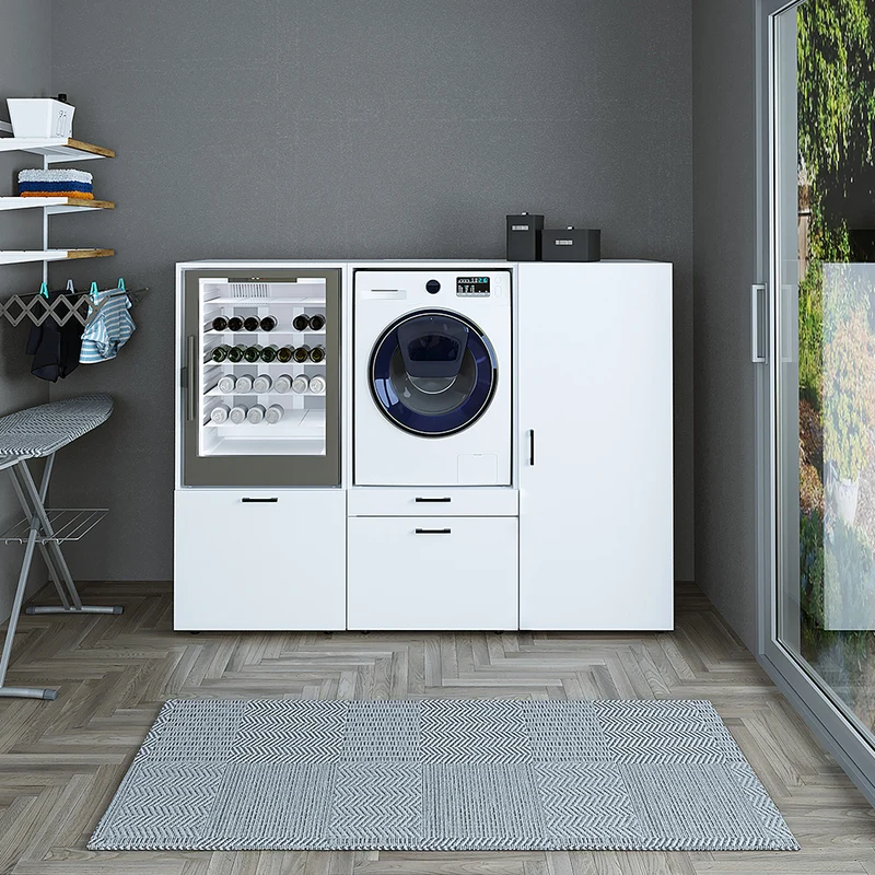 Roomart Waschmaschinenschrank SERIE 2, niedrige Schrankwand 194 oder 254 cm, in 2 Farben