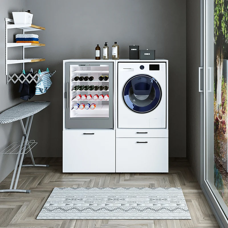Roomart Waschmaschinenschrank SERIE 2, 134 cm, Doppelschrank für zwei Geräte, in 2 Farben