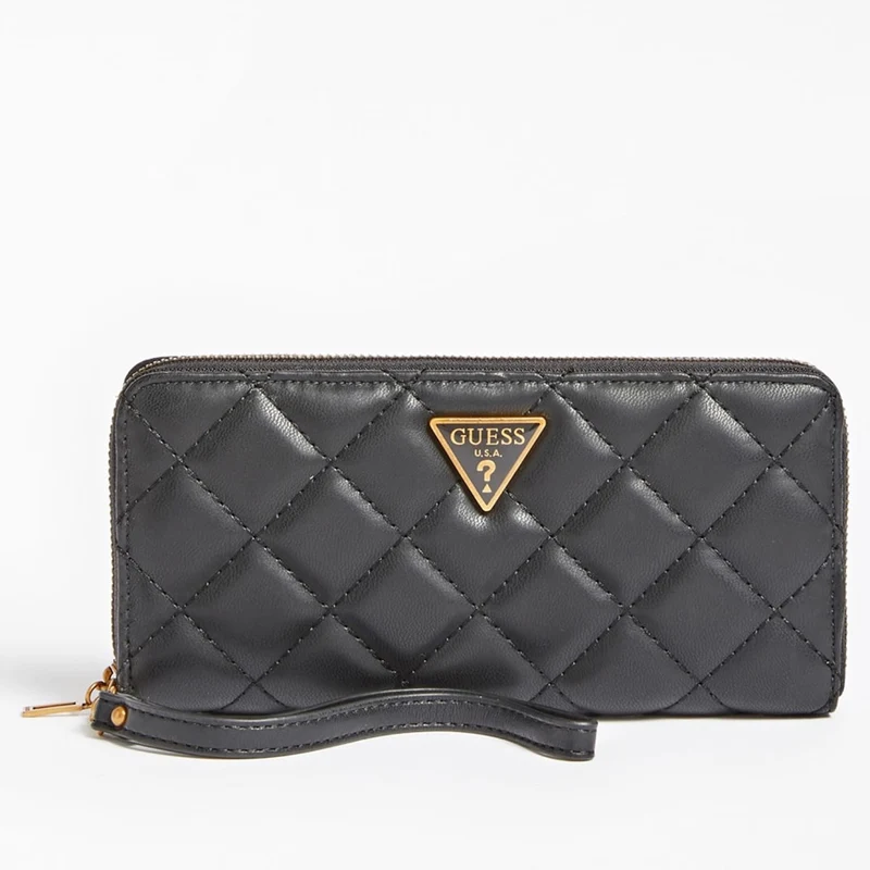 Guess Cessily Quiltad Plånbok Stor Svart