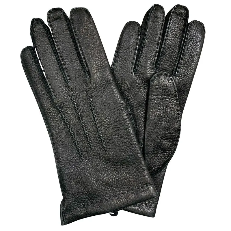 Fingerman Alpacka Herrhandske Hjortskinn Svart