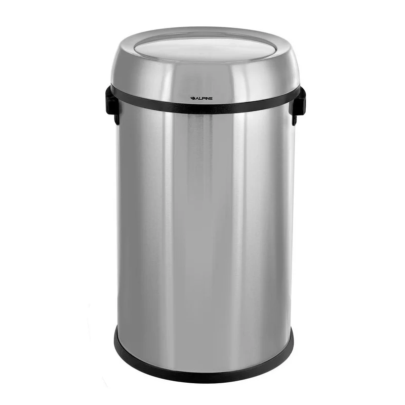 Alpine ALP470-65L-1 17 Gallon Trash Can with Swing Lid, Stainless Steel
