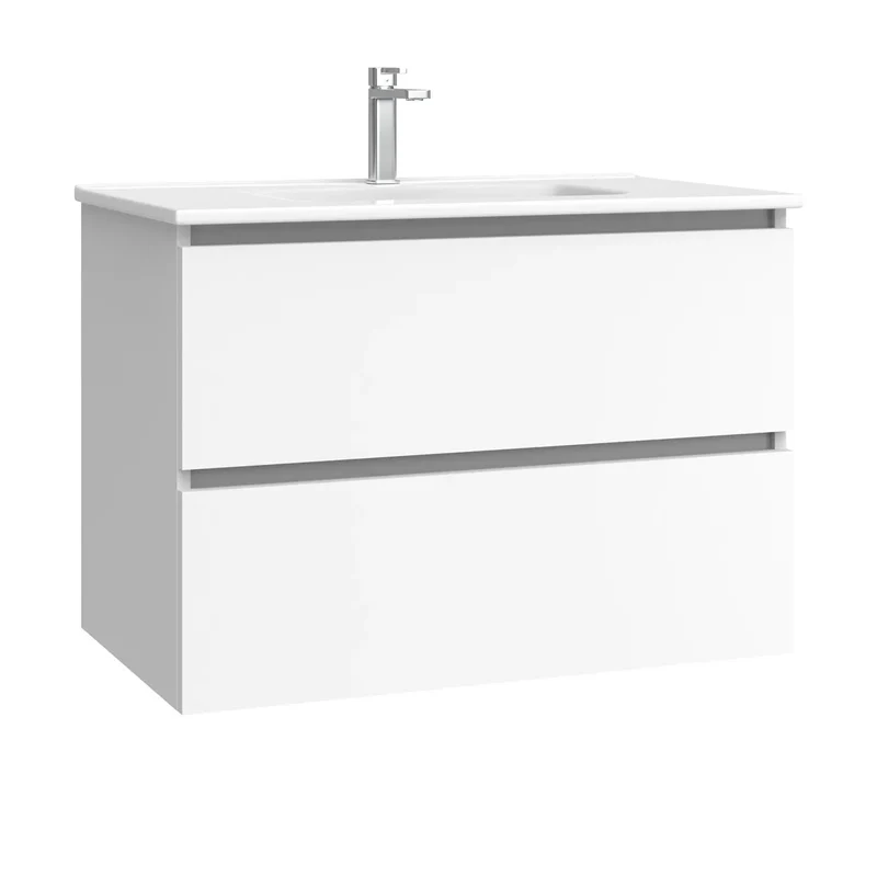 Kommod & Tvättställ 80 cm Tenfors Viken Vit Matt