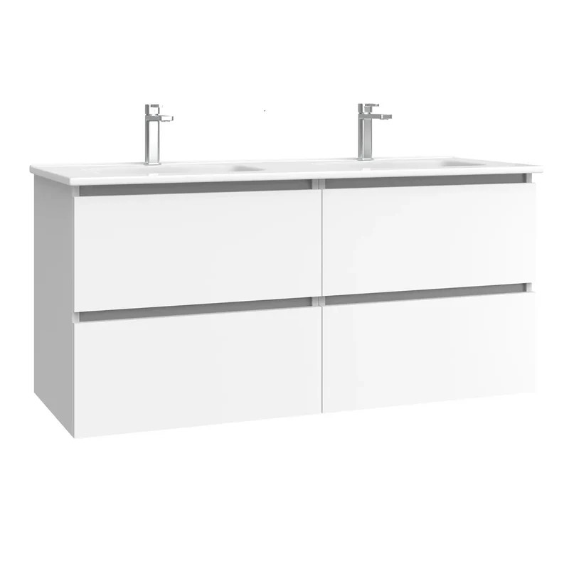 Kommod & Tvättställ 120 cm Tenfors Viken Vit Matt 4 lådor