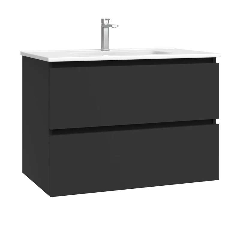 Kommod & Tvättställ 80 cm Tenfors Viken Svart Matt