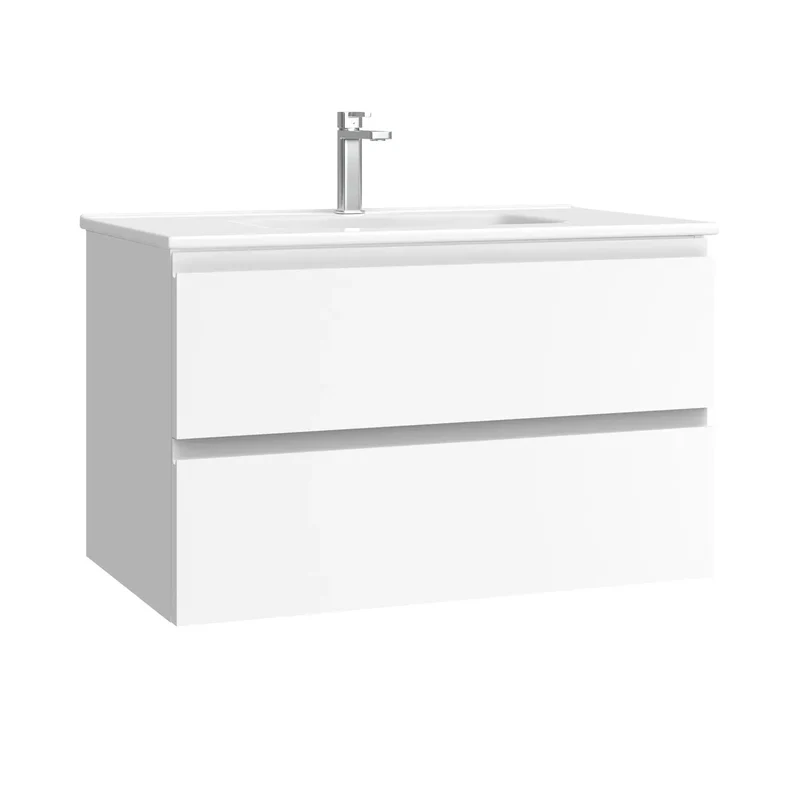 Kommod & Tvättställ 80 cm Tenfors Norrvik Vit Matt