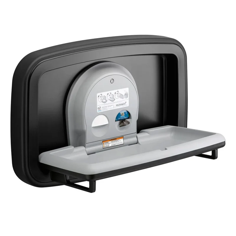 Koala Kare KB310-SSWM-MBLK Horizontal Surface-Mounted Matte Black Stainless Steel Baby Changing Station