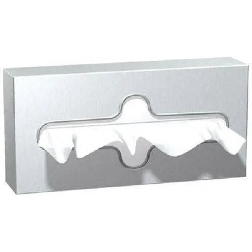 ASI 02594-B Commercial Facial Tissue Box Dispenser, 10-1/4" L x 5-5/16" H x 2-3/16" D, Recessed-Mounted, Stainless Steel