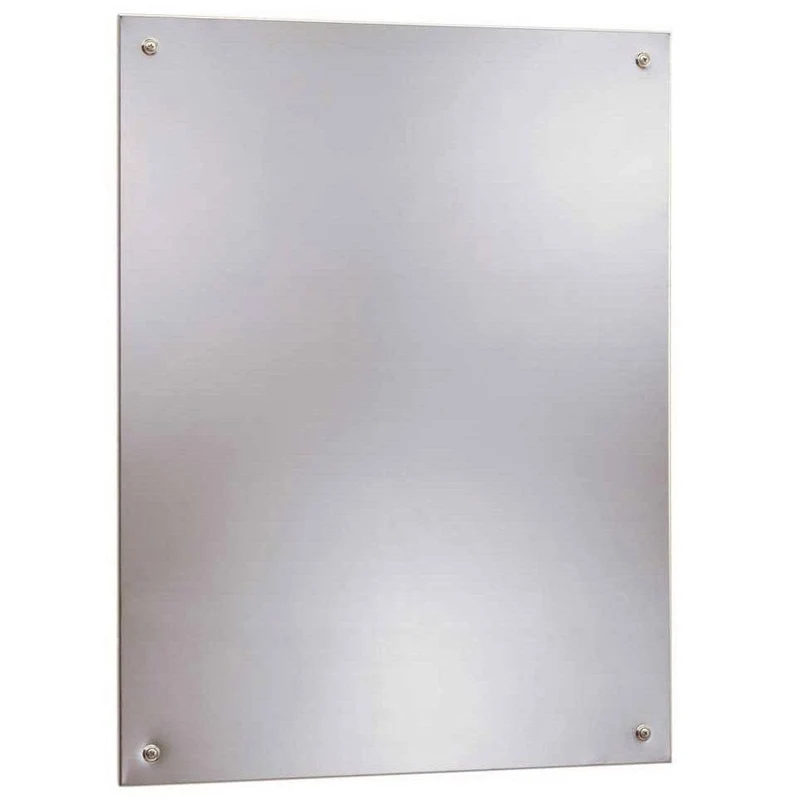 Bobrick B-1556 1824 (18 x 24) Commercial Restroom Mirror, Frameless, 18 W x 24" H, Stainless Steel w/ Polished Finish