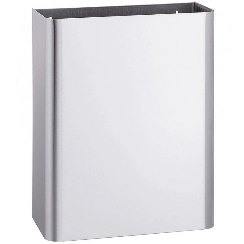 Bradley 3565-00 Commercial Restroom Waste Receptacle, 12 Gallon, Surface-Mounted, 18" W x 23" H, 6-3/4" D, Stainless Steel