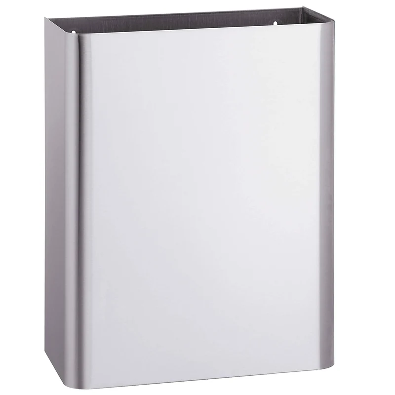 Bradley 356-00 Commercial Restroom Waste Receptacle, 16.5 Gallon, Surface-Mounted, 18" W x 23" H, 9" D, Stainless Steel