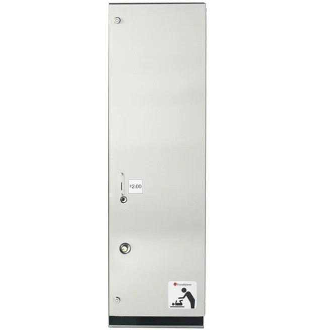 Foundations Stainless Steel Diaper Vendor (Vends $0.50 - $3.00), Stainless Steel - 106-SS