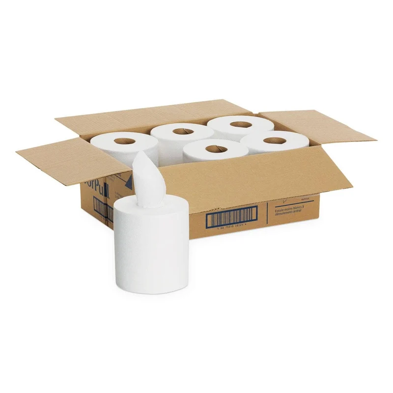 Georgia Pacific Sofpull Center-Pull Perforated Paper Towels,7 4/5X15, White,320/Roll,6 Rolls/Ctn - GPC28124
