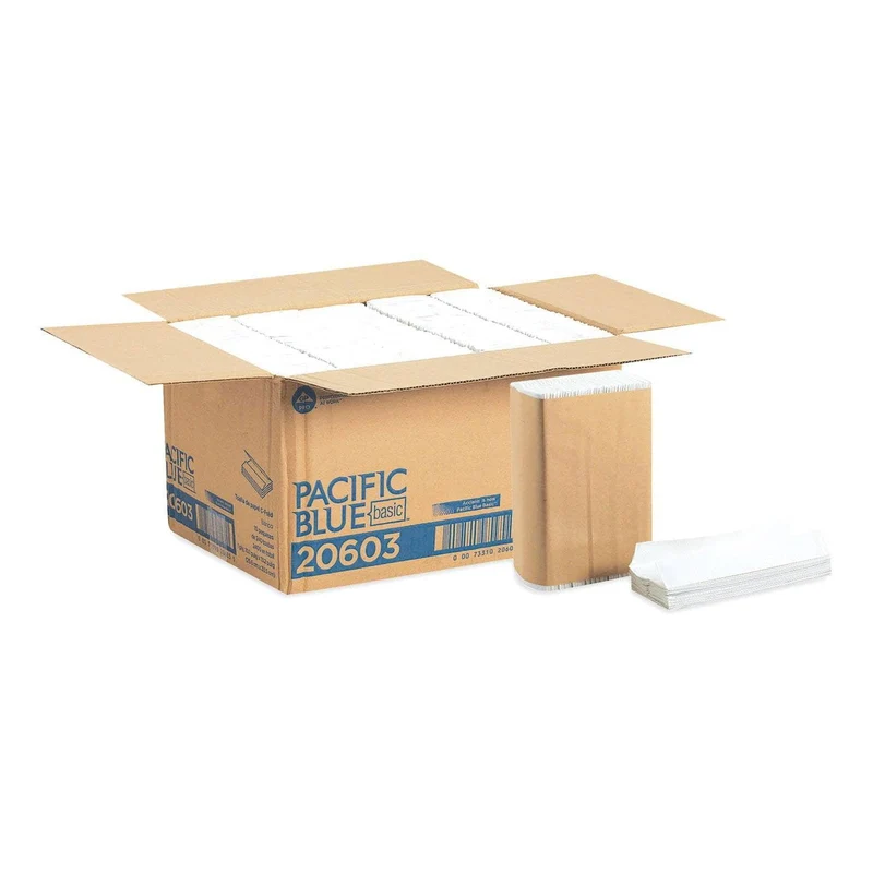 Georgia Pacific Pacific Blue Basic C-Fold Paper Towels,10 1/10X13 1/5, White, 240/Pack,10 Pks/Ct - GPC20603