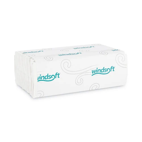 Windsoft C-Fold Paper Towels, 1 Ply, 10.2 x 13.25, White, 200/Pack, 12 Packs/Carton - WIN101