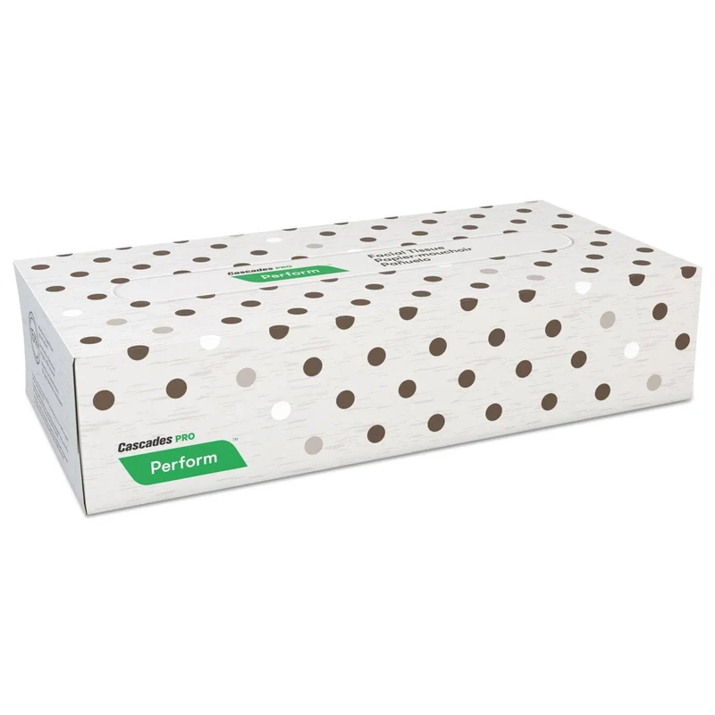 Cascades Perform Facial Tissue, 2-Ply, Beige, 100 Sheets/Box, 30 Boxes/Carton - CSDF300