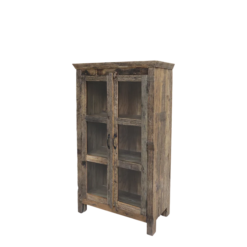 Chic Antique Återvunnet trä Vitrinskåp H140/L80/B48 cm natur