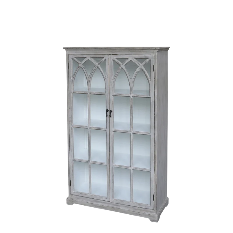 Chic Antique Vitrinskåp m. bågformade glasdörrar