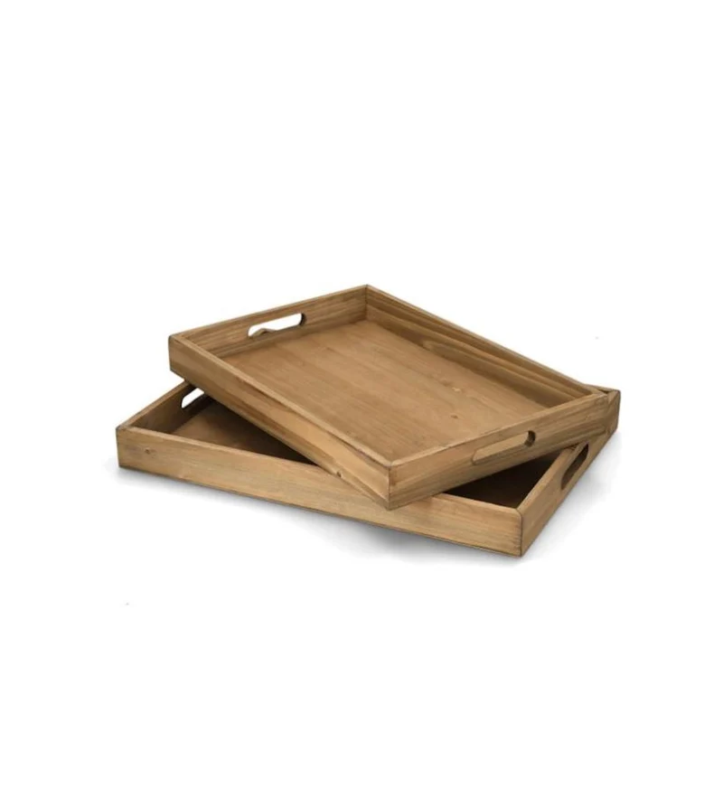 Dekorativt Fat Bricka 2-pack 50 cm Brun