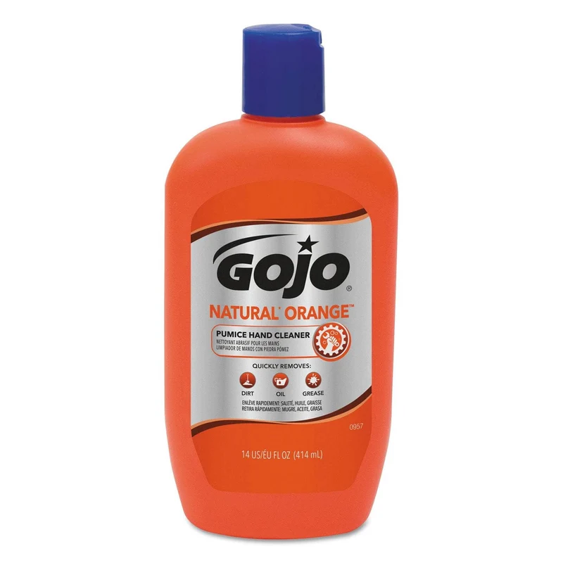 Gojo Natural Orange Pumice Hand Cleaner, Citrus, 14 Oz Bottle, 12/Carton - GOJ095712CT
