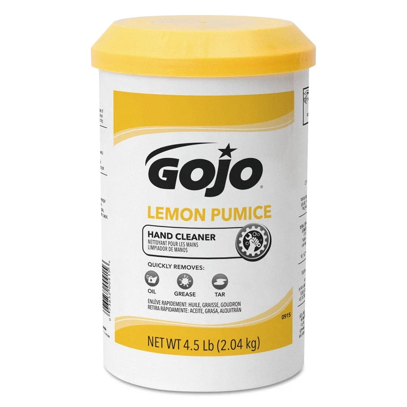 Gojo Lemon Pumice Hand Cleaner, Lemon Scent, 4.5 Lb Tub, 6/Carton - GOJ0915