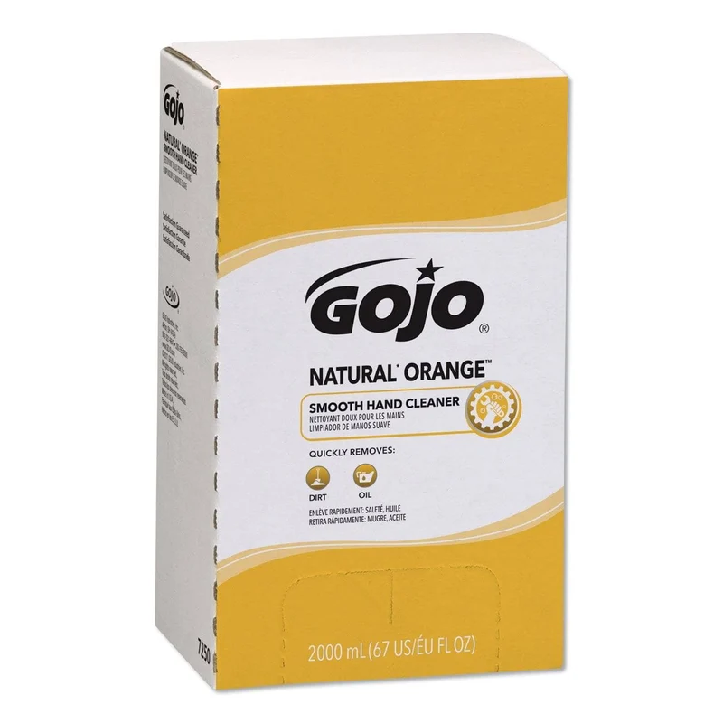 Gojo Natural Orange Smooth Lotion Hand Cleaner, 2000 Ml Bag-In-Box Refill, 4/Carton - GOJ7250