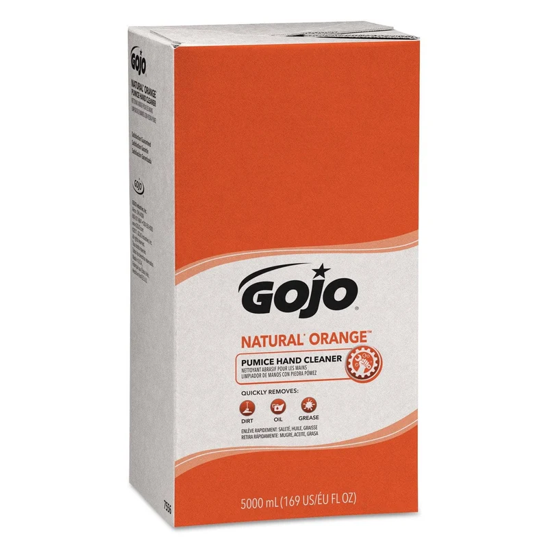 Gojo Natural Orange Pumice Hand Cleaner Refill, Citrus Scent, 5000 Ml, 2/Carton - GOJ7556