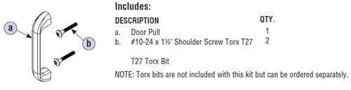 Bradley HDWP-A0110 Toilet Partition Door Pull Kit for use with Bradley 1" Panels