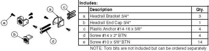 Bradley HDWP-A0461-OE Toilet Partition Open End Headrail Kit, Aluminum
