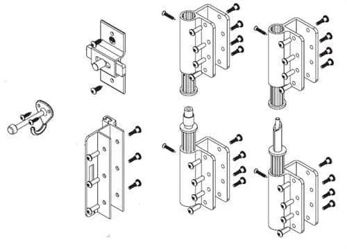 Bradley HDWP-AD3WA Toilet Partition Door Hardware Kit, Wrap-Around Hinge for use with Bradley 1" Panels