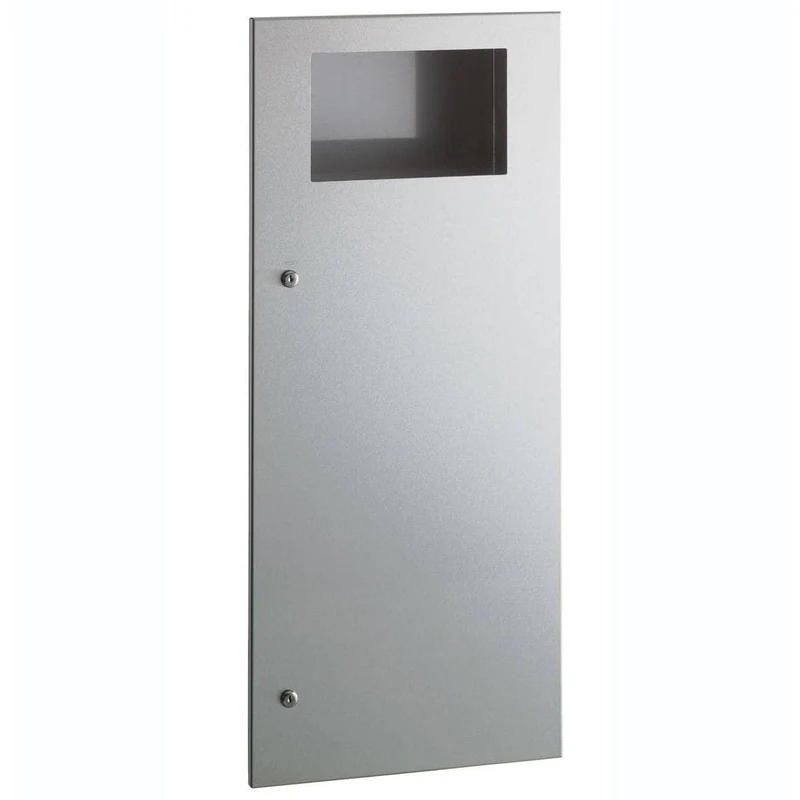 Bobrick B-35643 Commercial Restroom Sanitary Waste Bin, 45 L, Recessed, 15-3/4" W x 38-1/2" H, 7-11/16" D, Stainless Steel