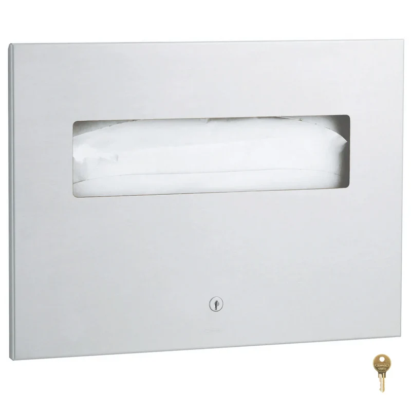 Bobrick B-3013 Commercial Toilet Seat Cover Dispenser, Recessed-Mounted, Stainless Steel