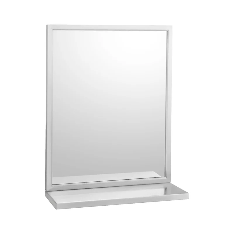 Bobrick B-292 1836 (18 x 36) Commercial Restroom Mirror w/ Shelf, Angle Frame, 18"W x 36" H