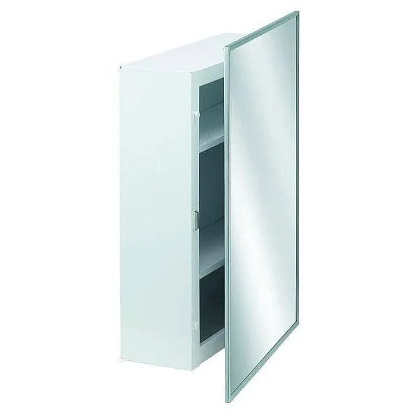 Bradley 9661-000000 Commercial Medicine Cabinet, 16" W x 26" H, Recessed-Mounted, Steel White Epoxy