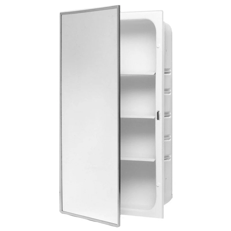 Bradley 9663-000000 Commerical Medicine Cabinet, 16" W x 26" H, Recessed-Mounted, Steel White Epoxy