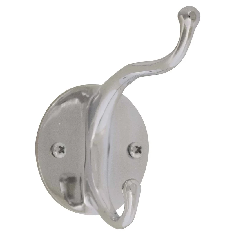 Bradley 914-00 Double Robe Hook, Brass w/ Chrome Finish