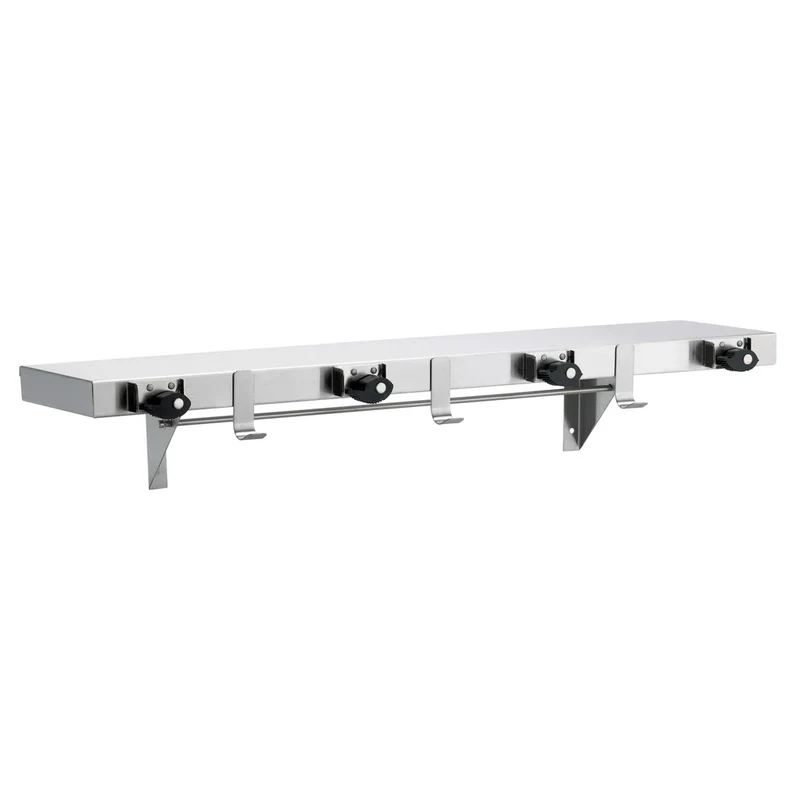 Bradley 9984-00 Commercial Mop & Broom Holder, 36" W x 6-1/8" H, Stainless Steel