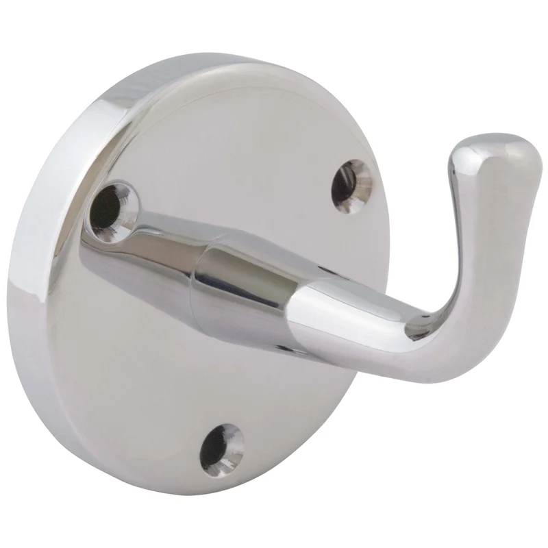 Bradley 9118 Commercial Restroom Single Robe Hook, Brass w/ Chrome Finish