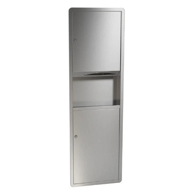 Bradley 235-11 Commercial Paper Towel Dispenser/Waste Receptacle, Surface-Mounted, Stainless Steel