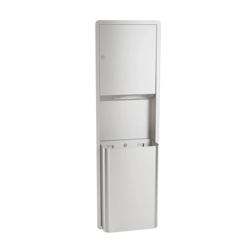 Bradley 234-1135 Commercial Paper Towel Dispenser/Waste Receptacle, Surface-Mounted, Stainless Steel
