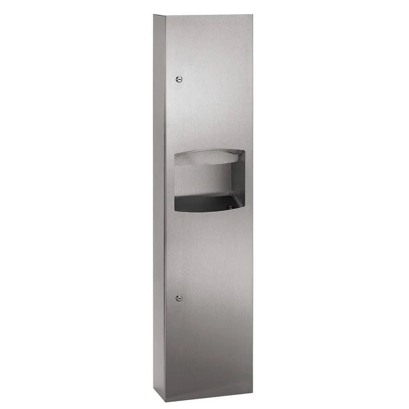 Bradley 2017-10 Commercial Paper Towel Dispenser/Waste Receptacle, Semi-Recessed-Mounted, Stainless Steel